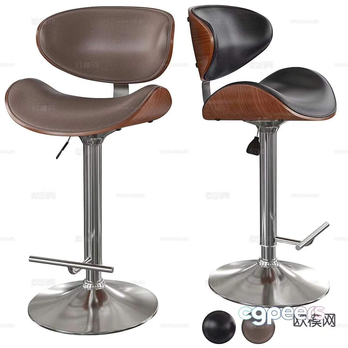 Modern bar stool bar stool high stool 3d model