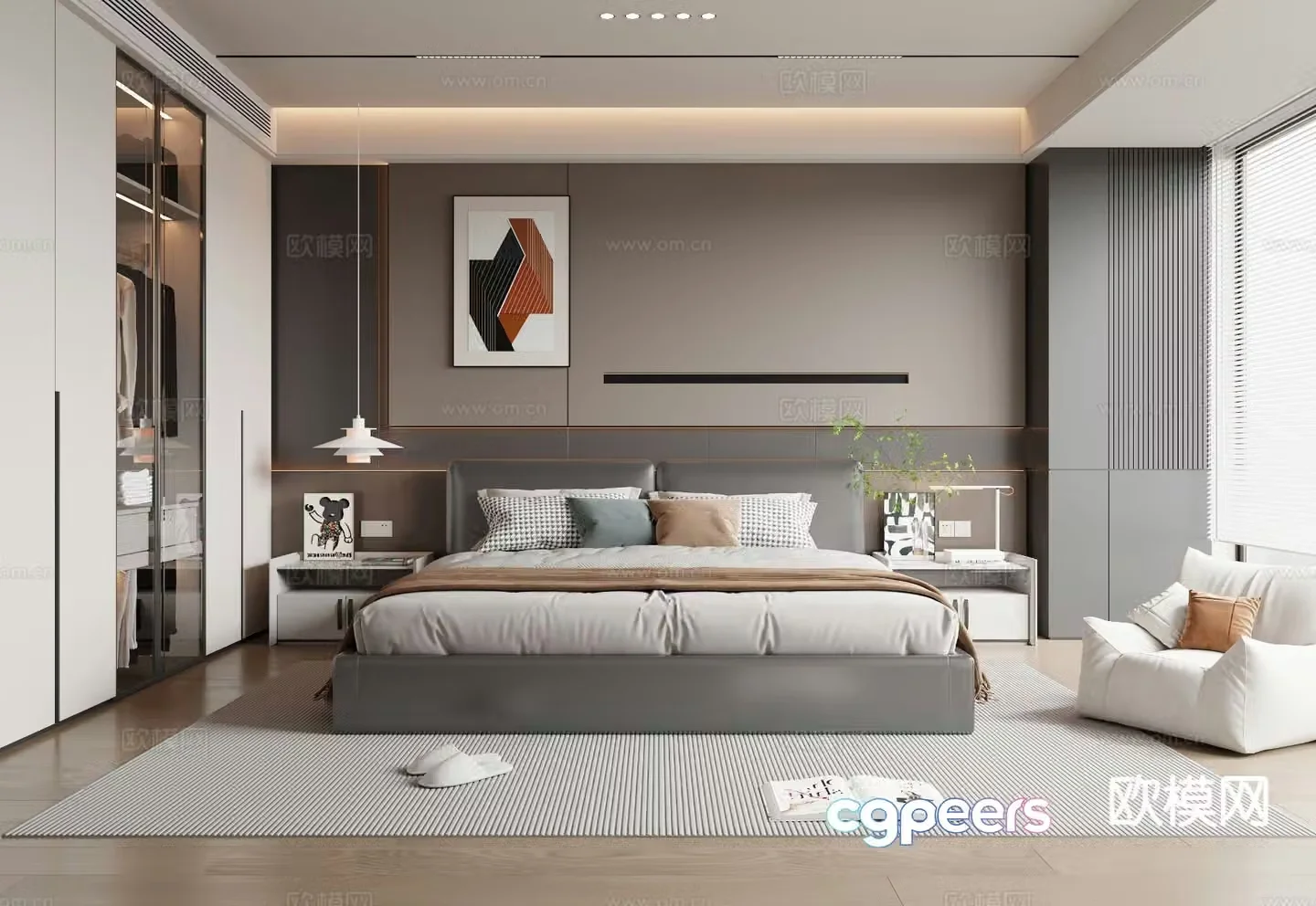 Italian style bedroom master bedroom 3d model