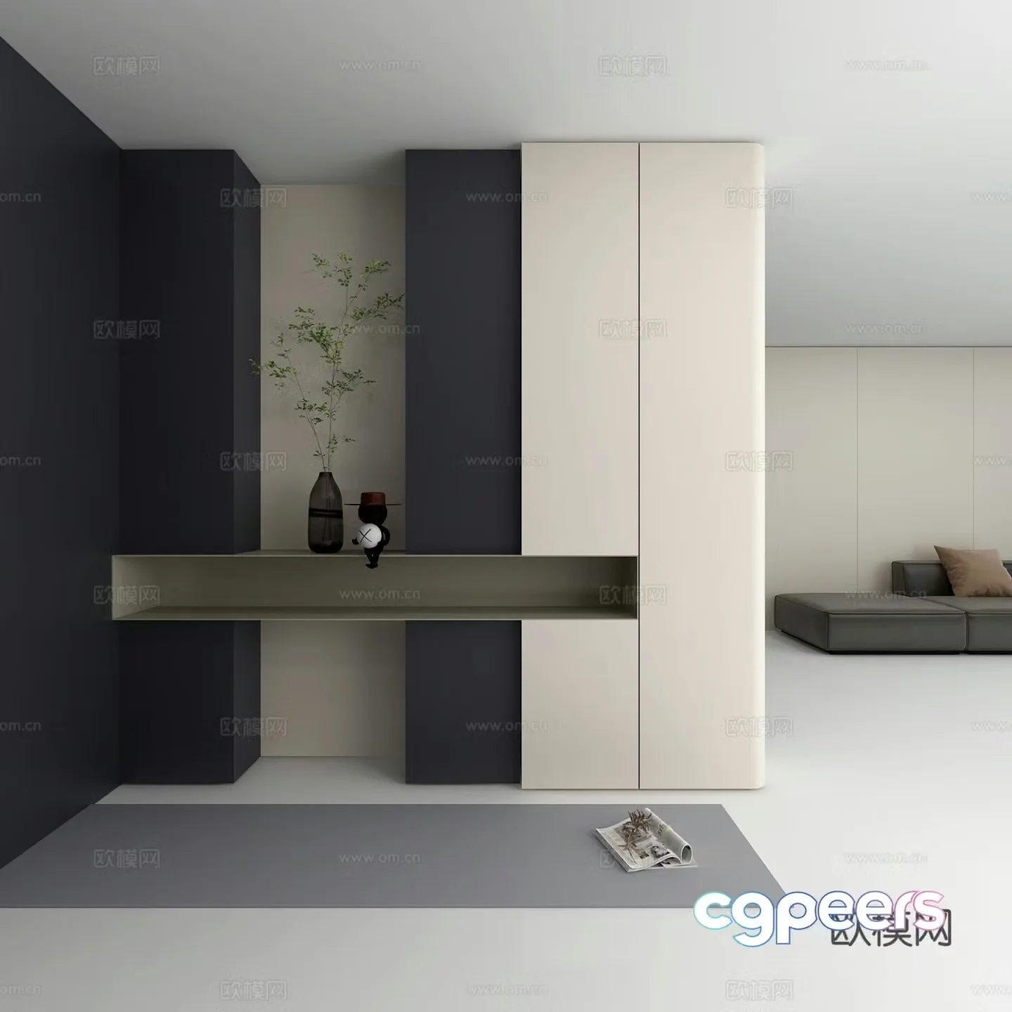 Modern shoe cabinet 3d model