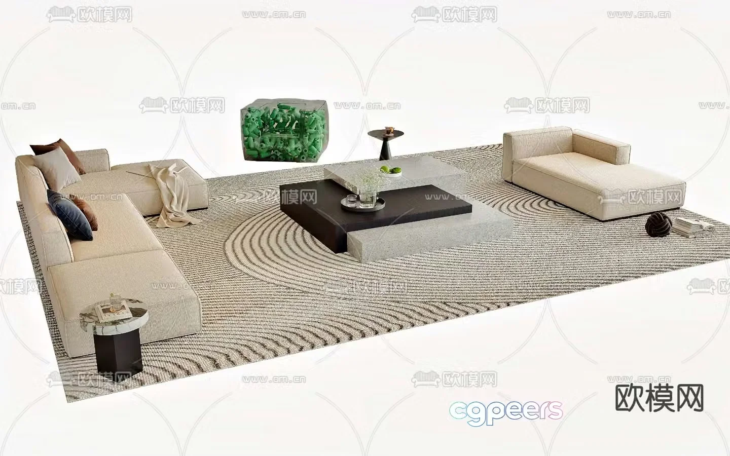 Wasabi combination sofa 3D model