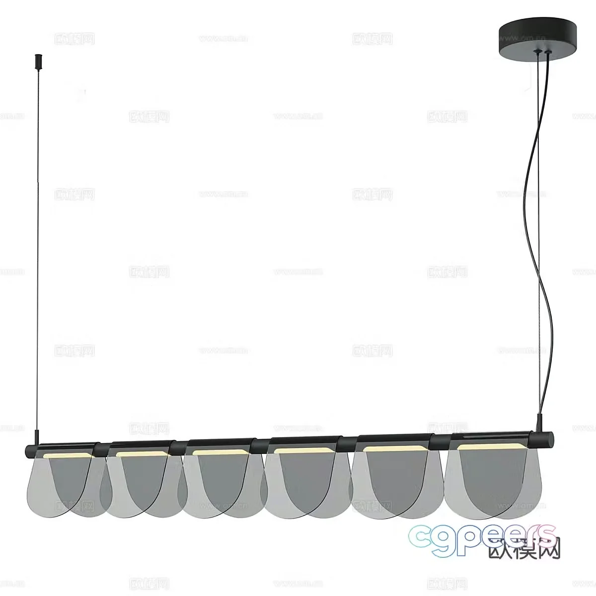 Simple chandelier glass chandelier 3d model