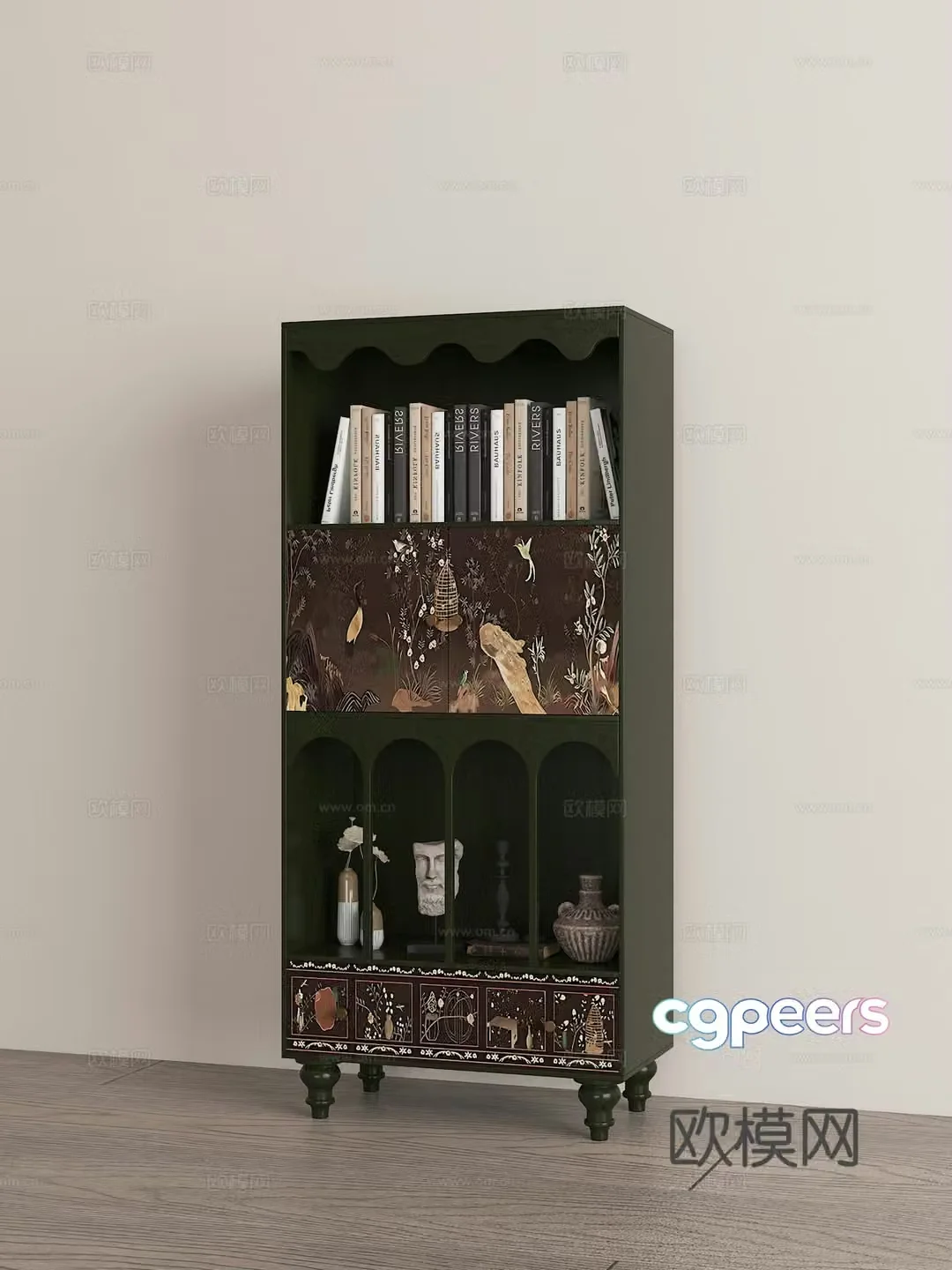 French retro bookcase 3d model