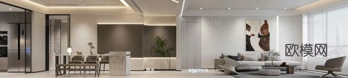 Modern guest restaurant 3d model