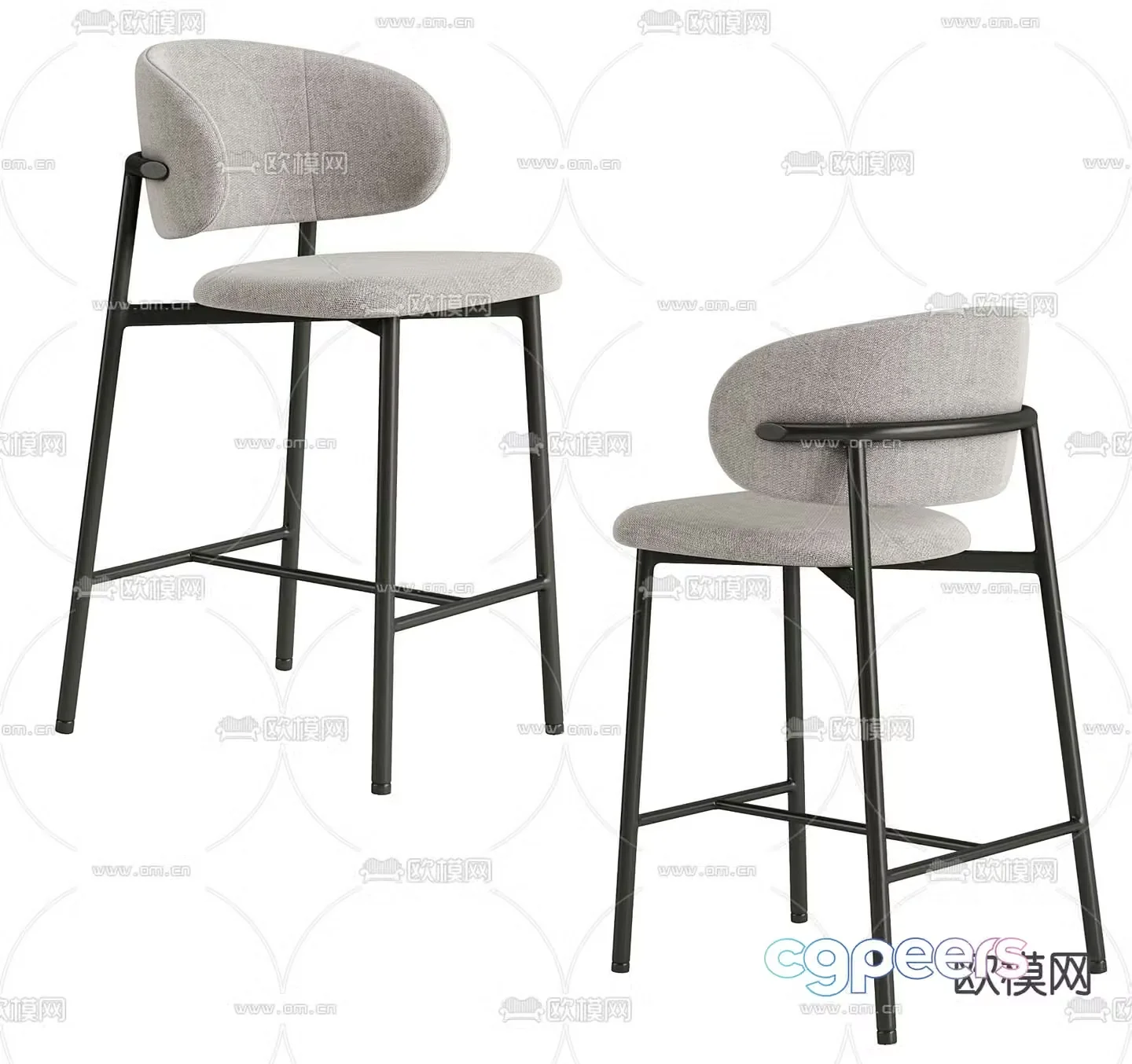 Modern bar stool 3d model