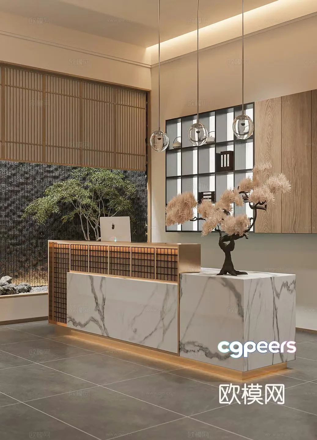 New Chinese company front desk 3D model