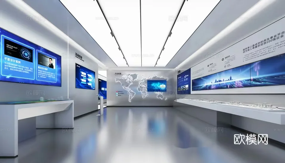 Modern Museum Space 3D Model – 17060 – VRAY Render