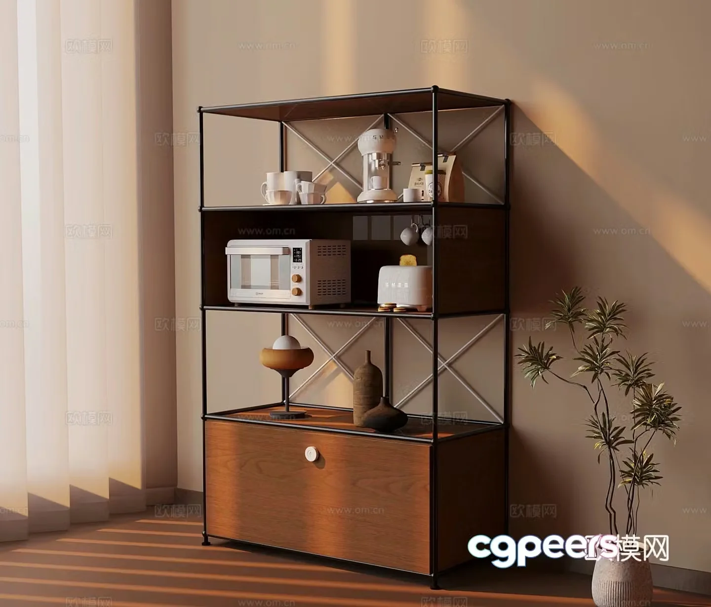 Medieval style sideboard 3d model