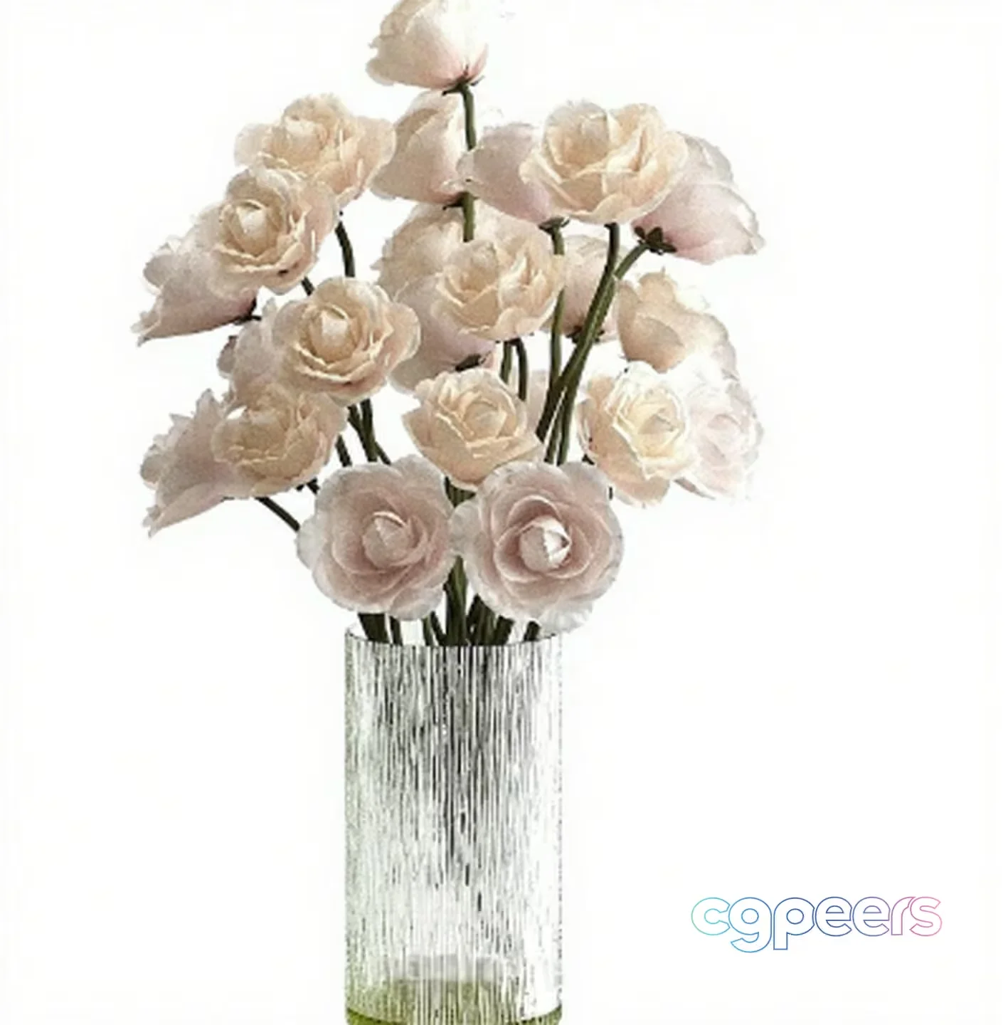 White Paper Flowers 3D Model – 13853 – CORONA Render