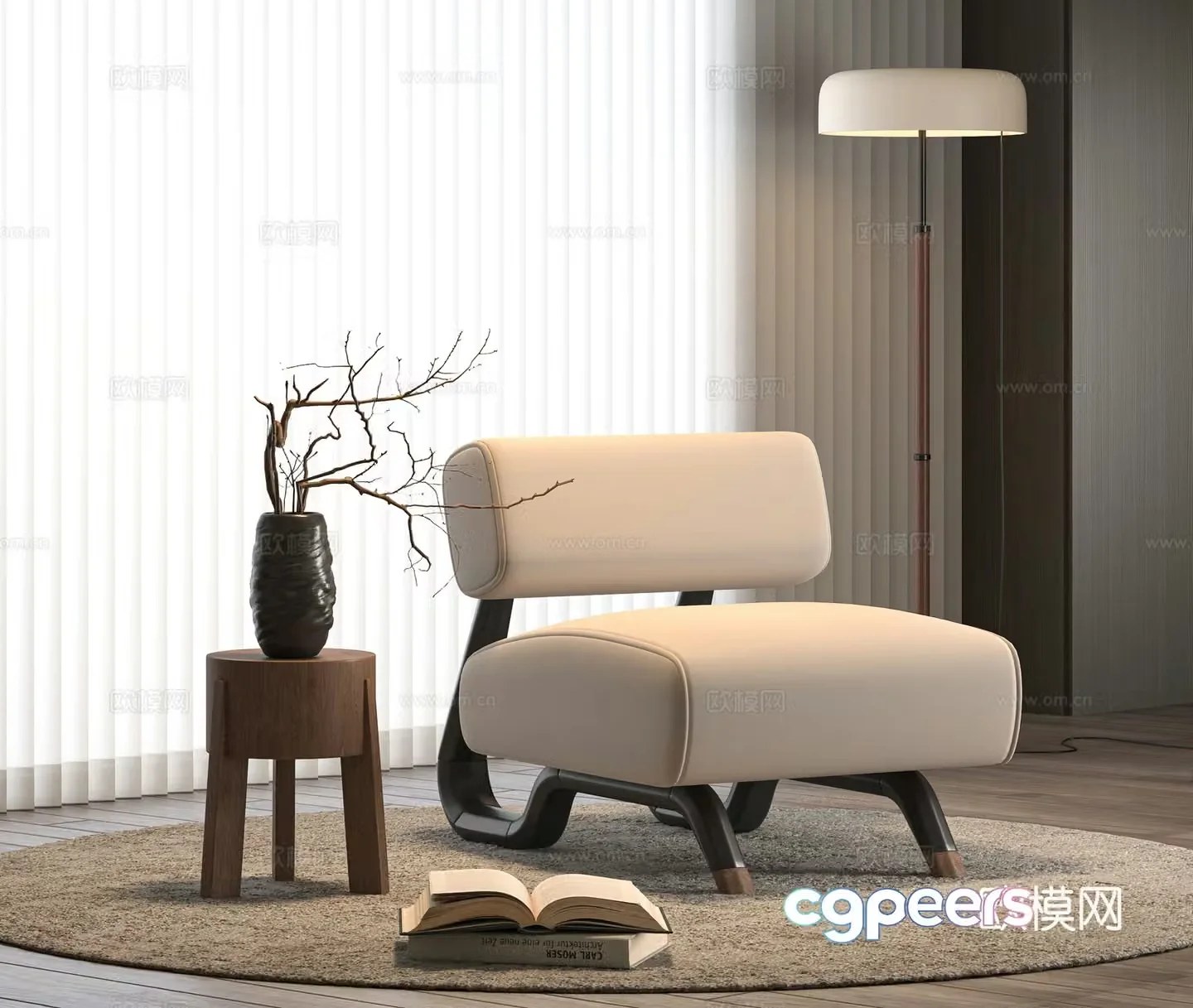 Medieval style sofa chair leisure chair 3d model