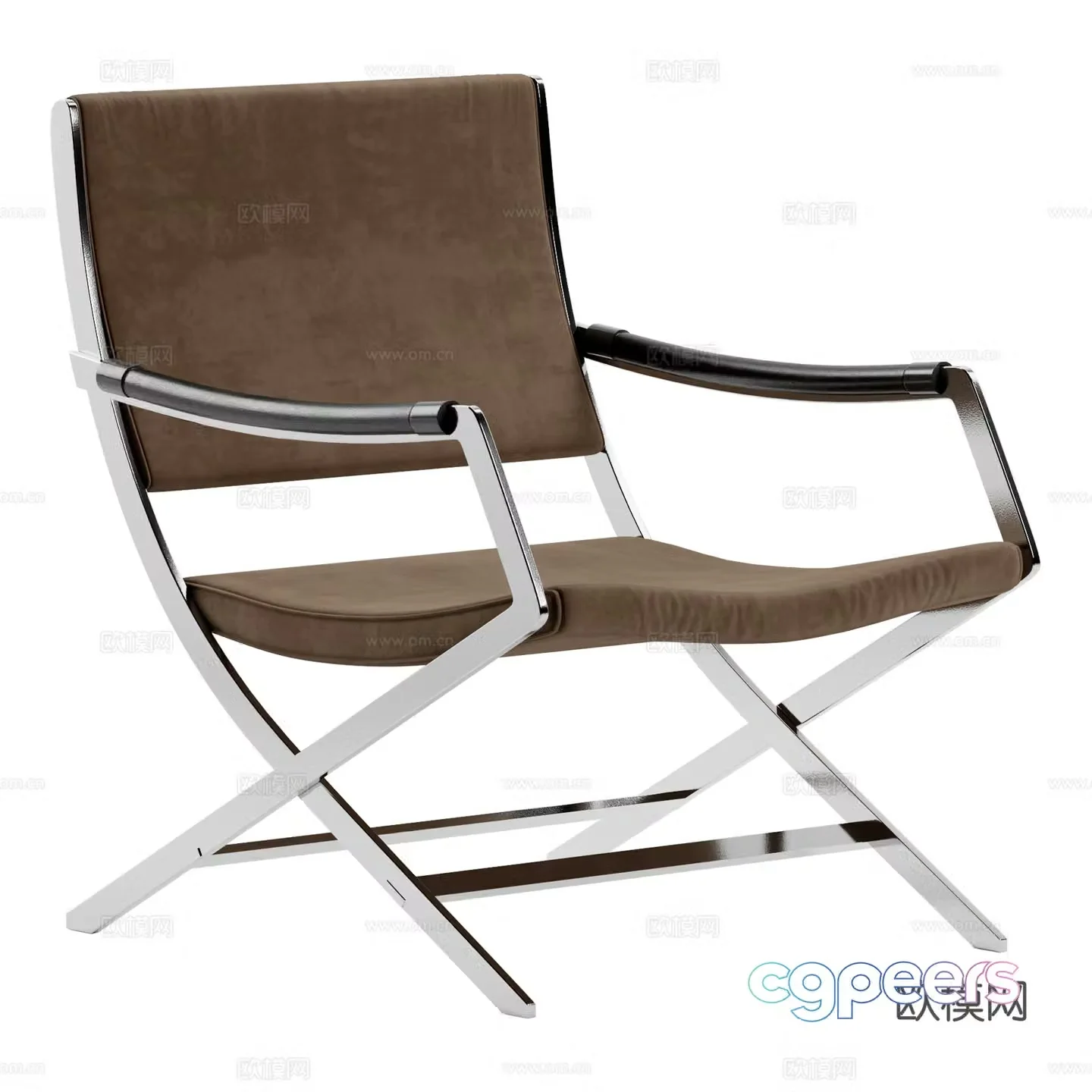 Modern Italian stainless steel armchair 3d model