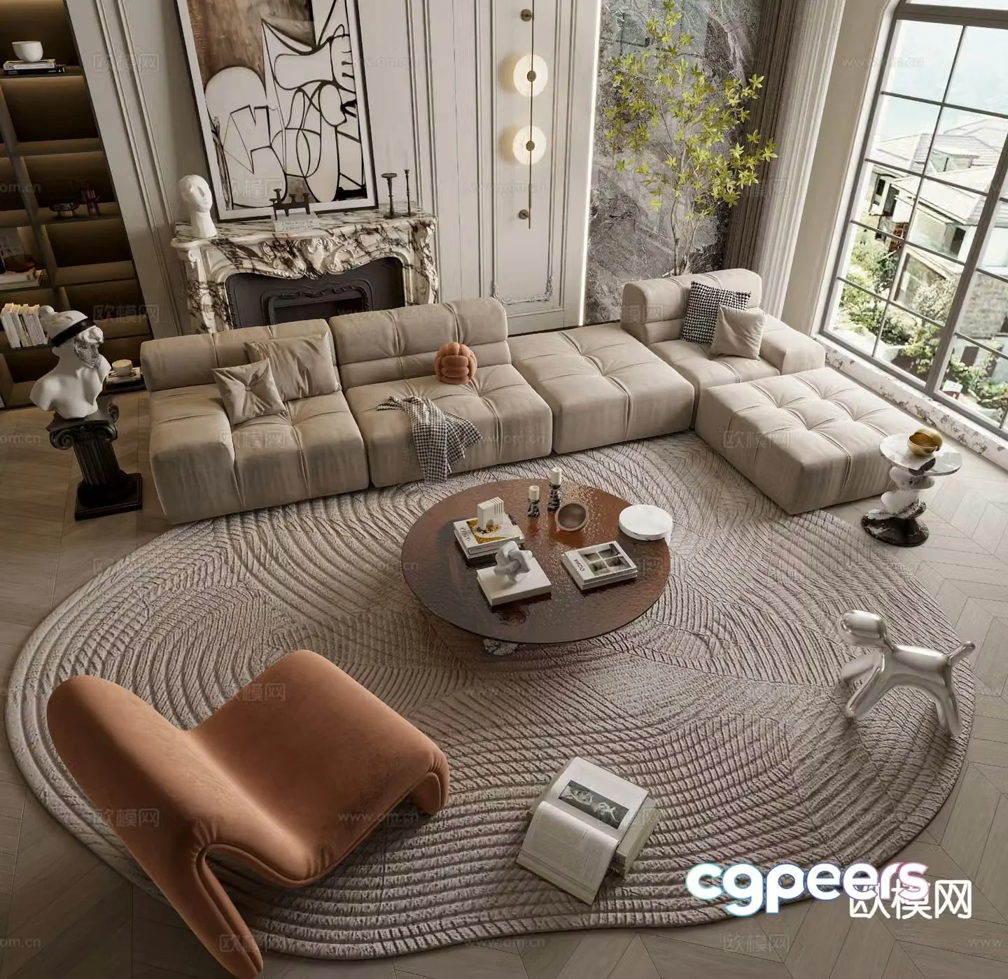 Modern modular sofa corner sofa 3d model