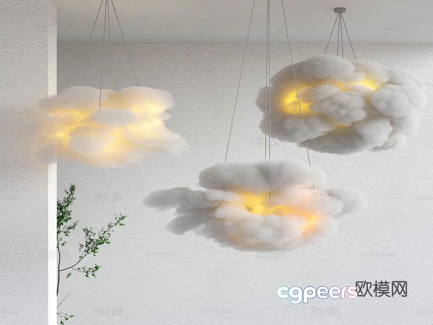 Modern cloud chandeliers hall chandeliers commercial chandeliers art chandeliers cotton chandeliers children chandeliers 3D model