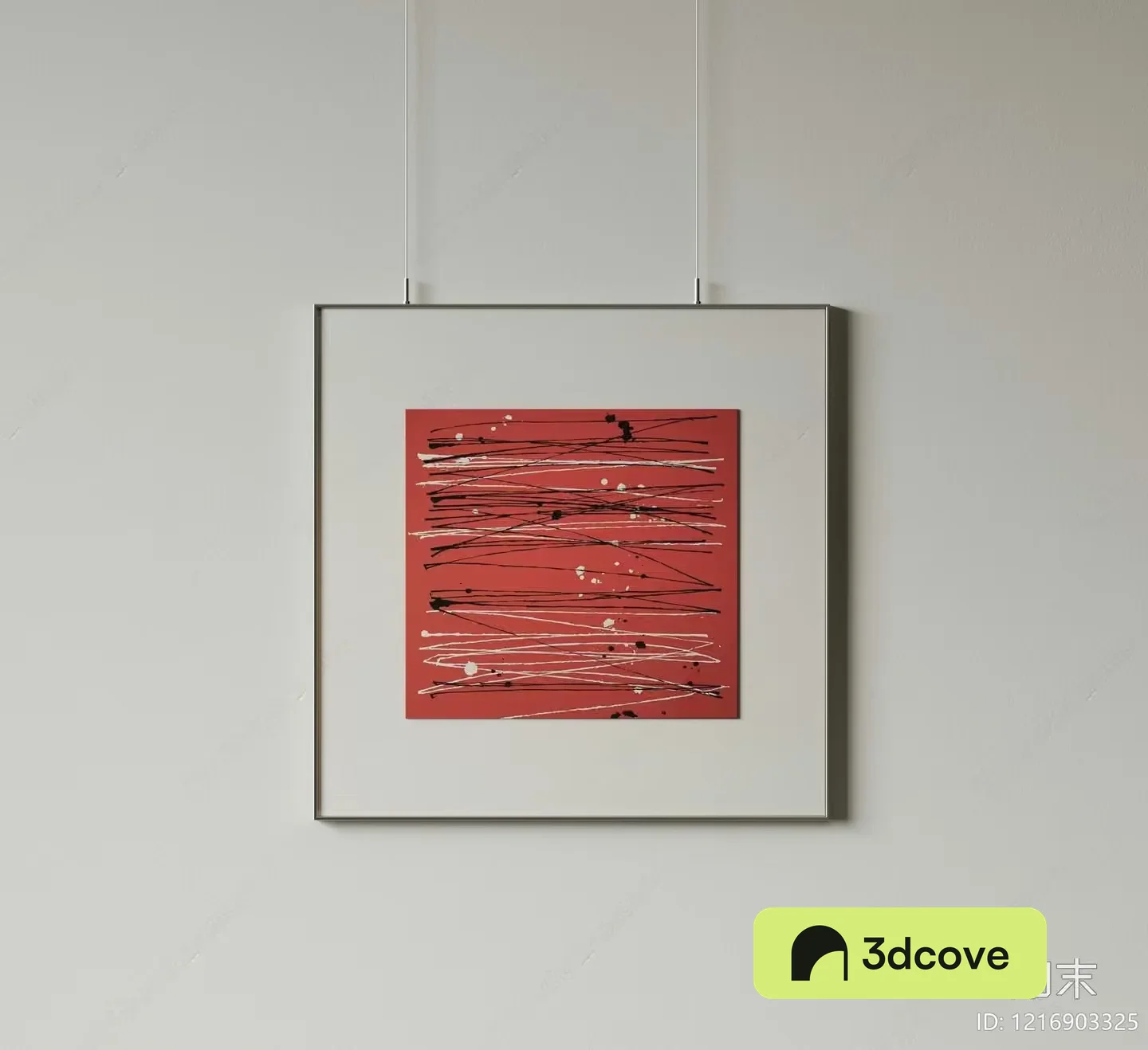 A Piece Of Abstract Art Hangs On A Wall