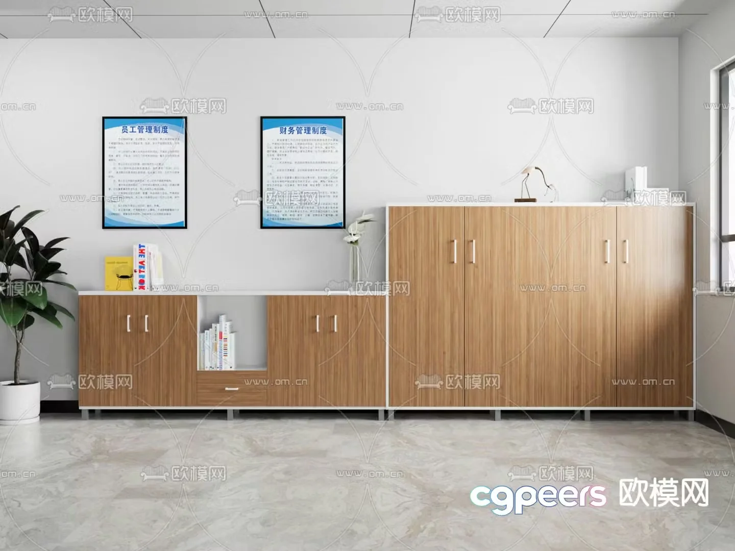 Office office cabinet file cabinet 3d model