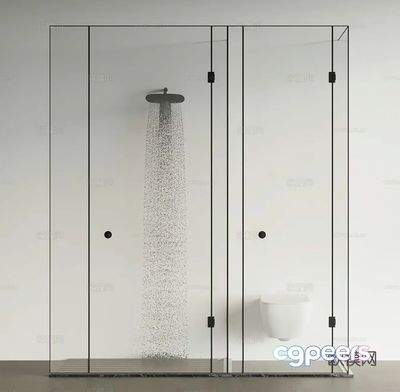 Rain partition shower 3d model