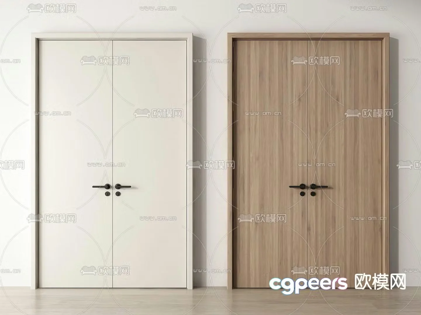 Modern double door 3d model
