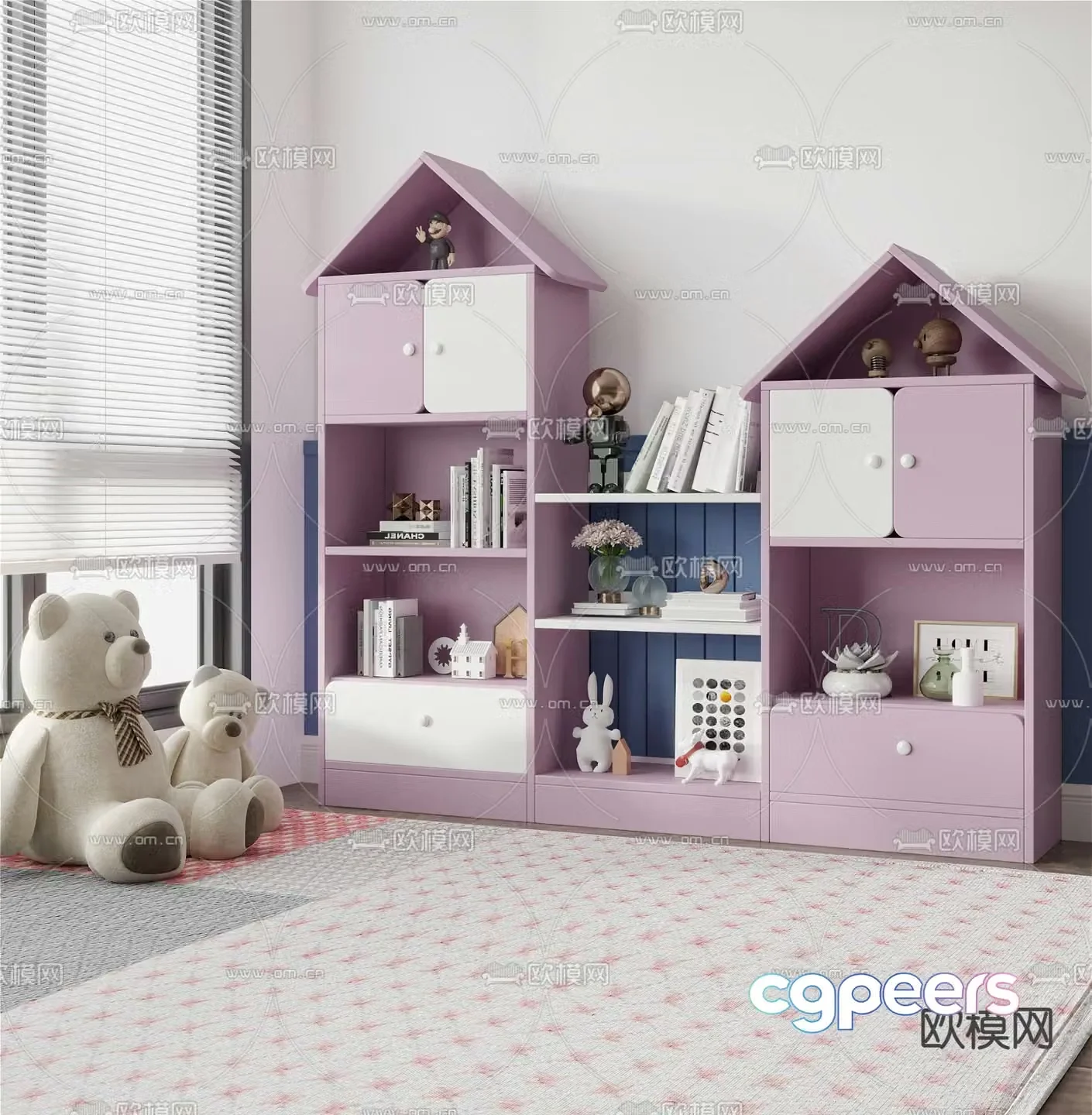 Modern children’s storage cabinet 3d model