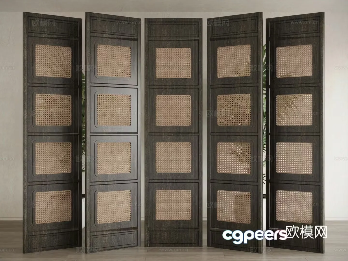 New Chinese-style screen wooden screen partition 3d model