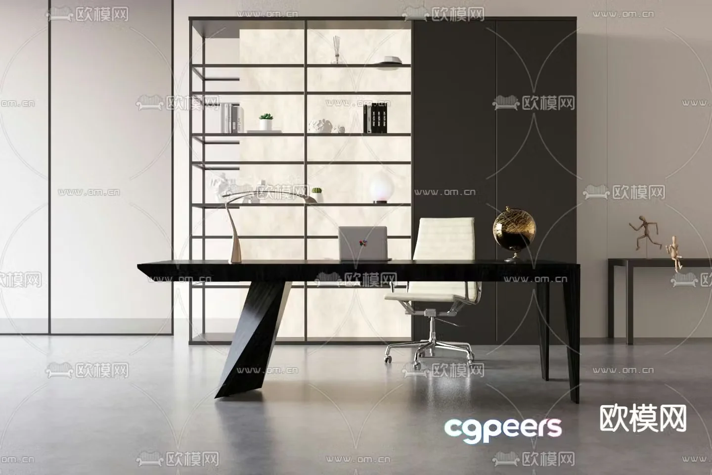 Modern desk computer desk writing desk 3d model