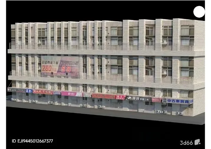 A Building With A Gray Exterior 3D Model – 13622 – VRAY Render