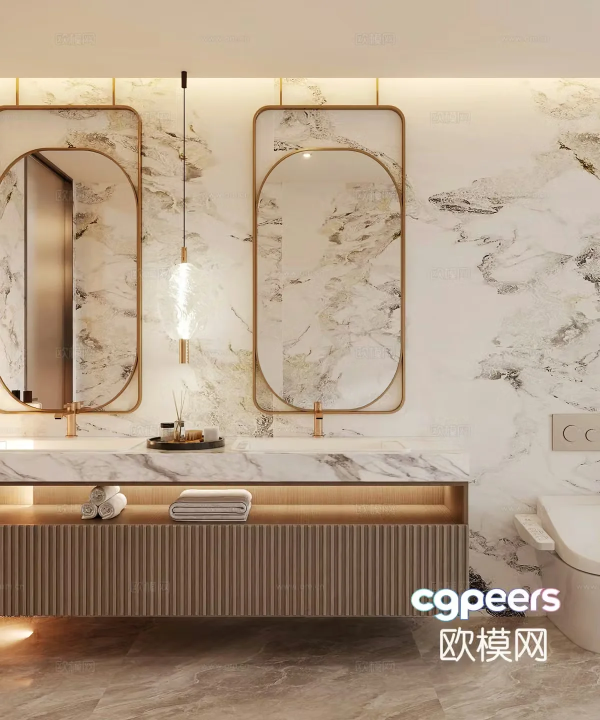 Modern bathroom bathroom 3d model