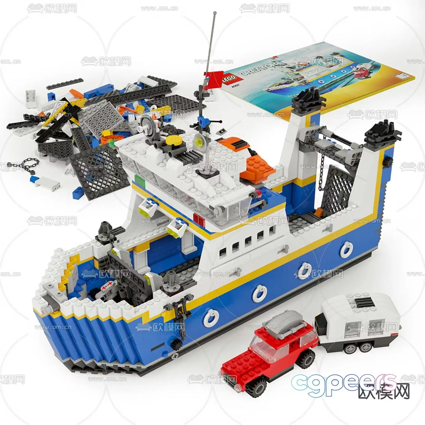 Building block toys Lego ship 3d model
