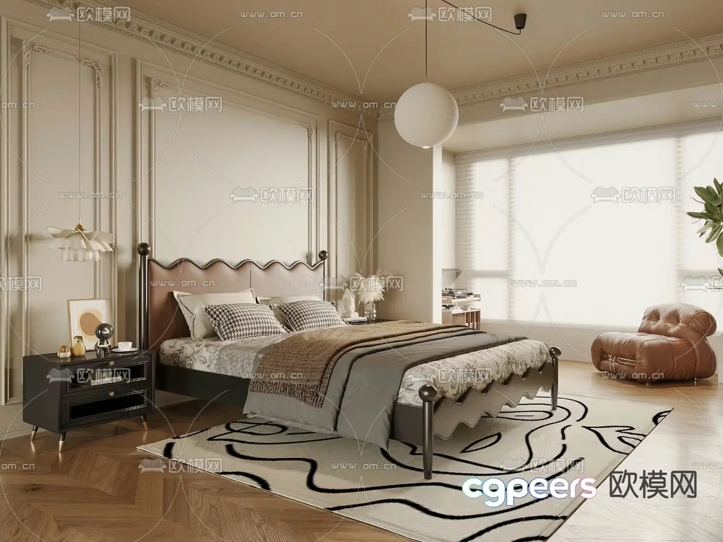 French bedroom master room 3d model
