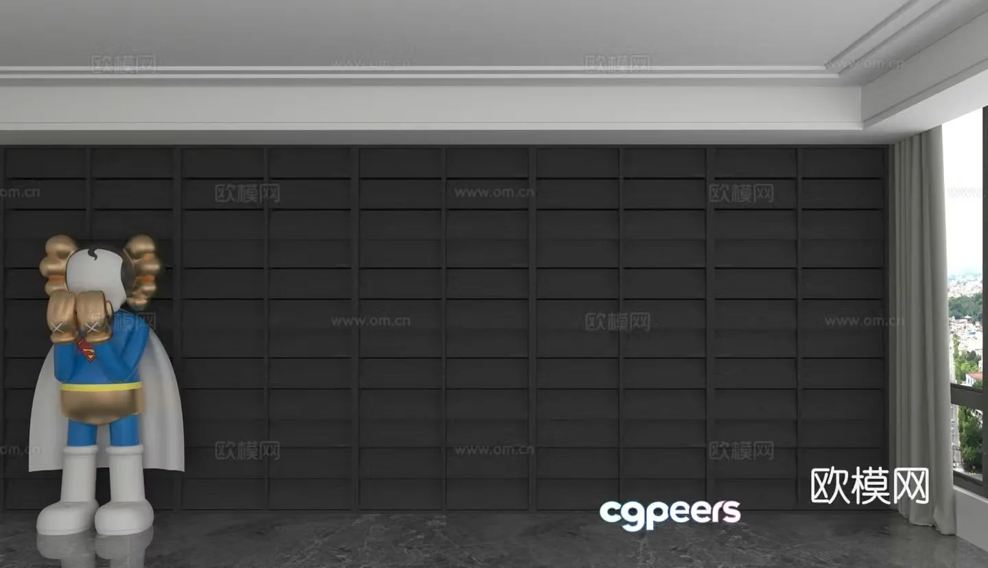 Modern background wall 3d model