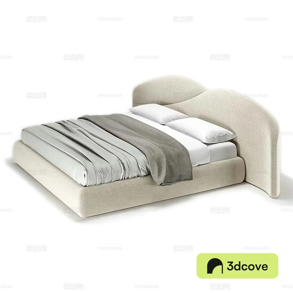 Modern simple double bed Simple bed Bedroom bed Pillow