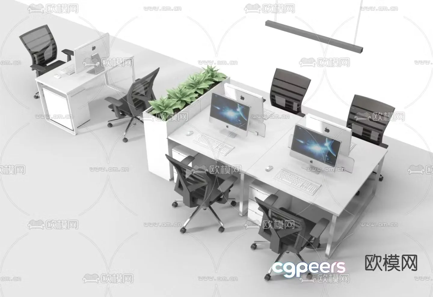 desk work station card space 3d model