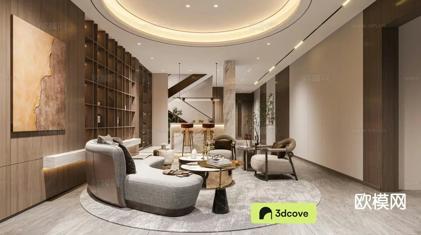 New Chinese style basement villa living room