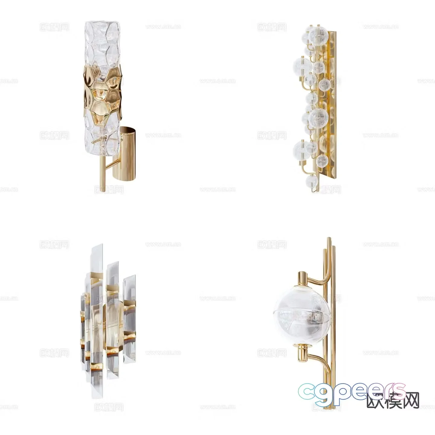 Light luxury glass wall lamp 3D model
