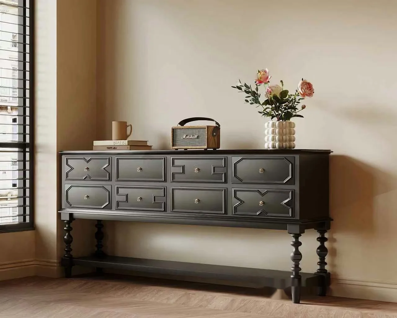 A Dark Grey Dresser 3D Model – 15687 – VRAY Render