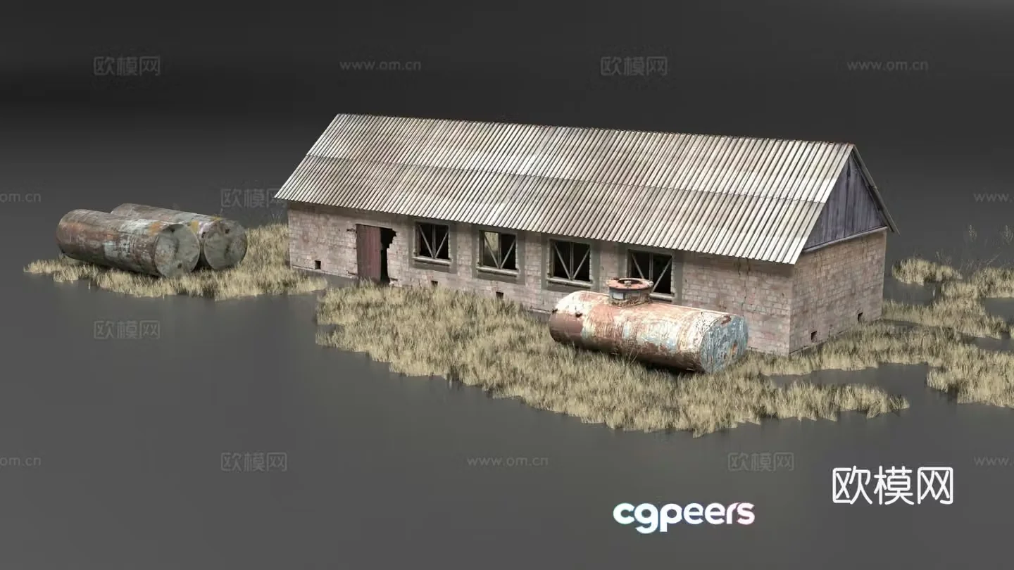 Abandoned factory building 3D model
