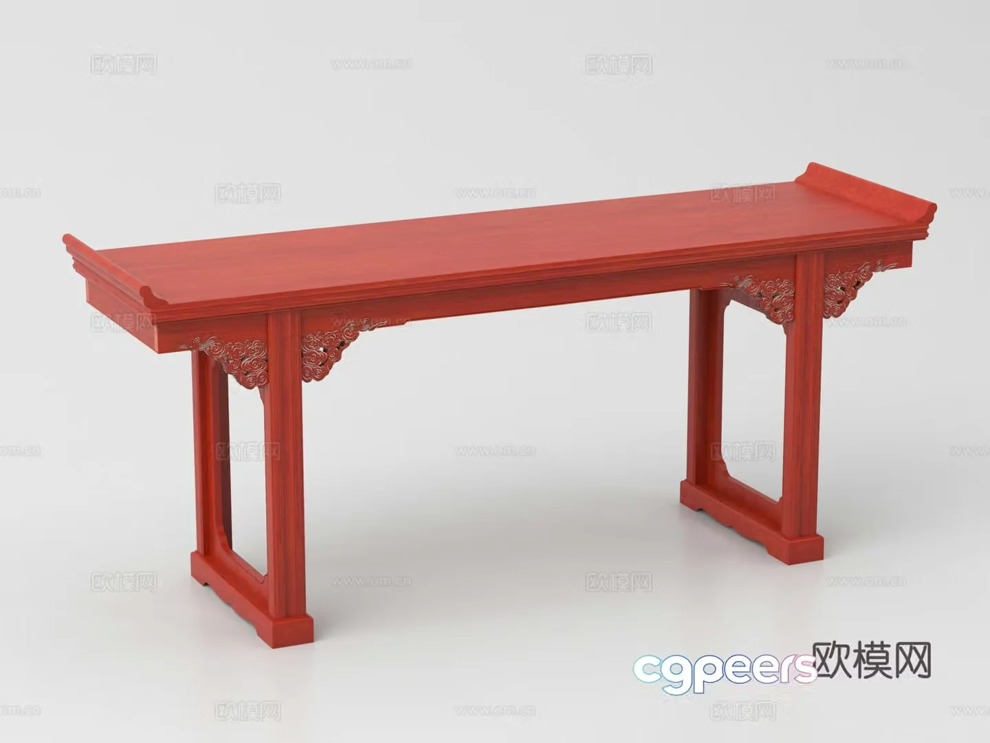 Chinese style stripes carved stripes table 3d model