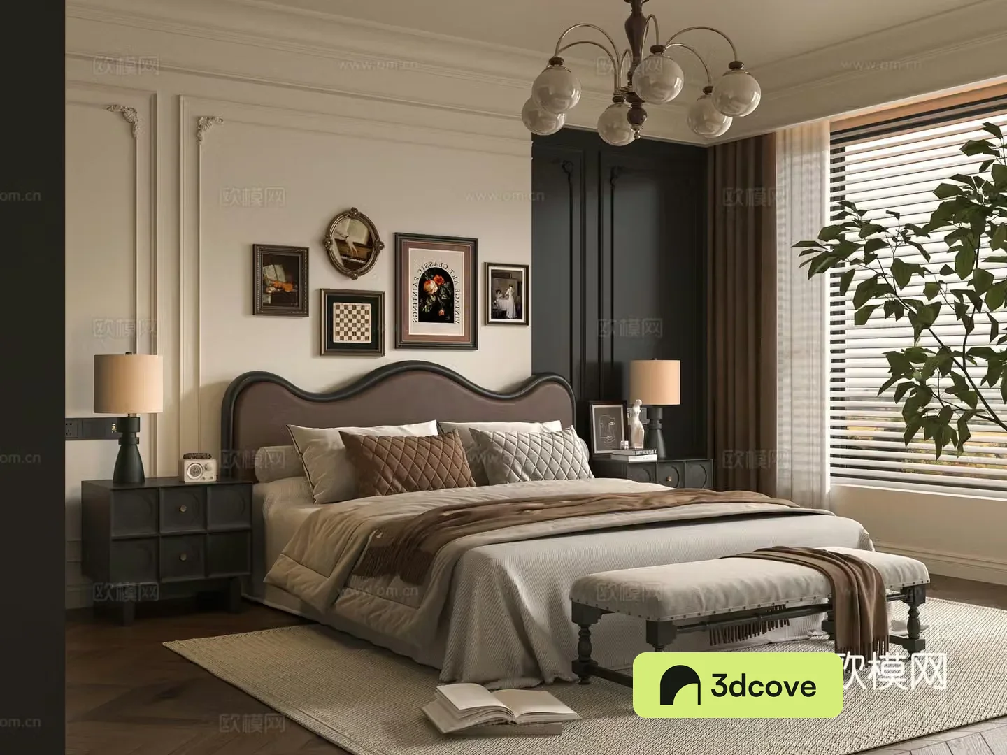 Middle-aged bedroom 3d model