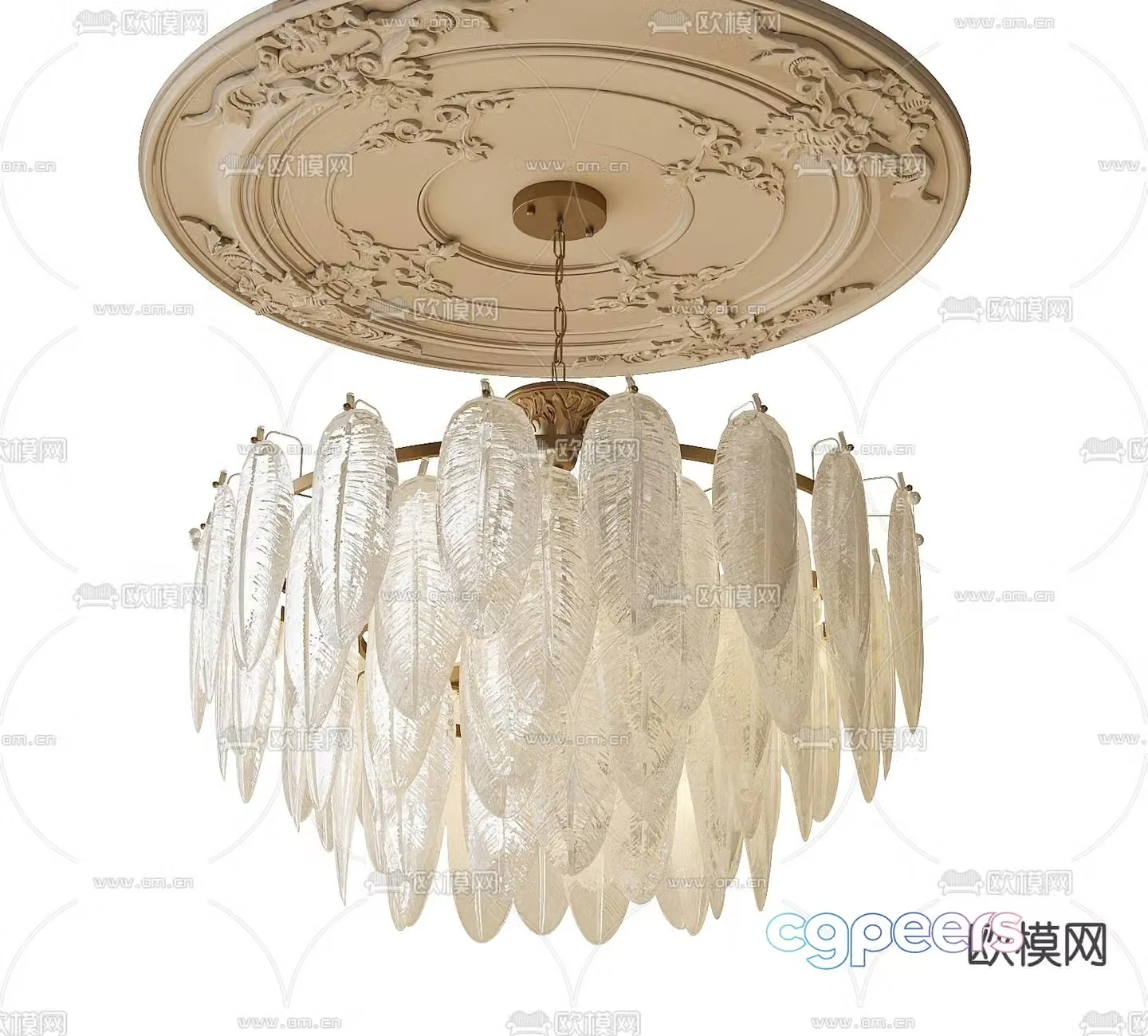 French chandelier crystal lamp 3d model