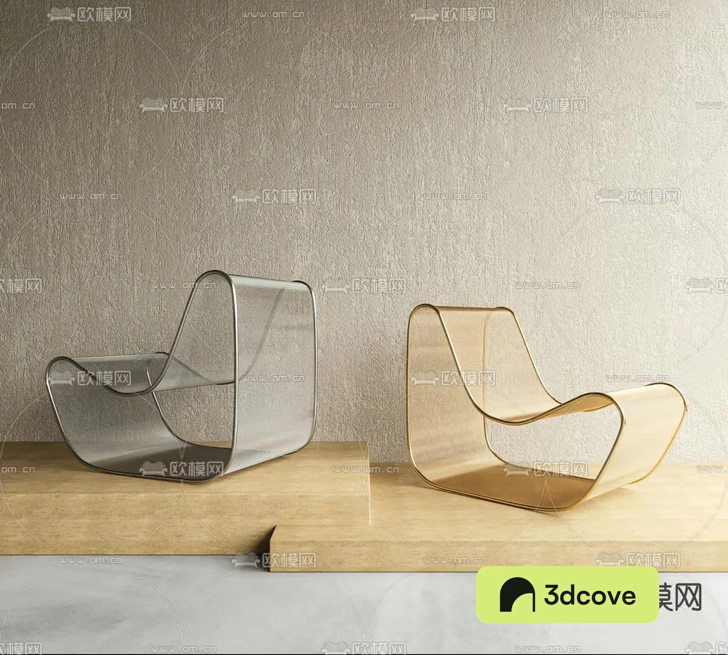 Poliform modern curved mesh lounge chair