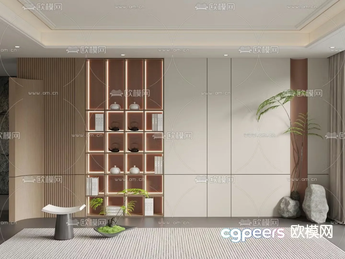 New Chinese style tea cabinet 3d model