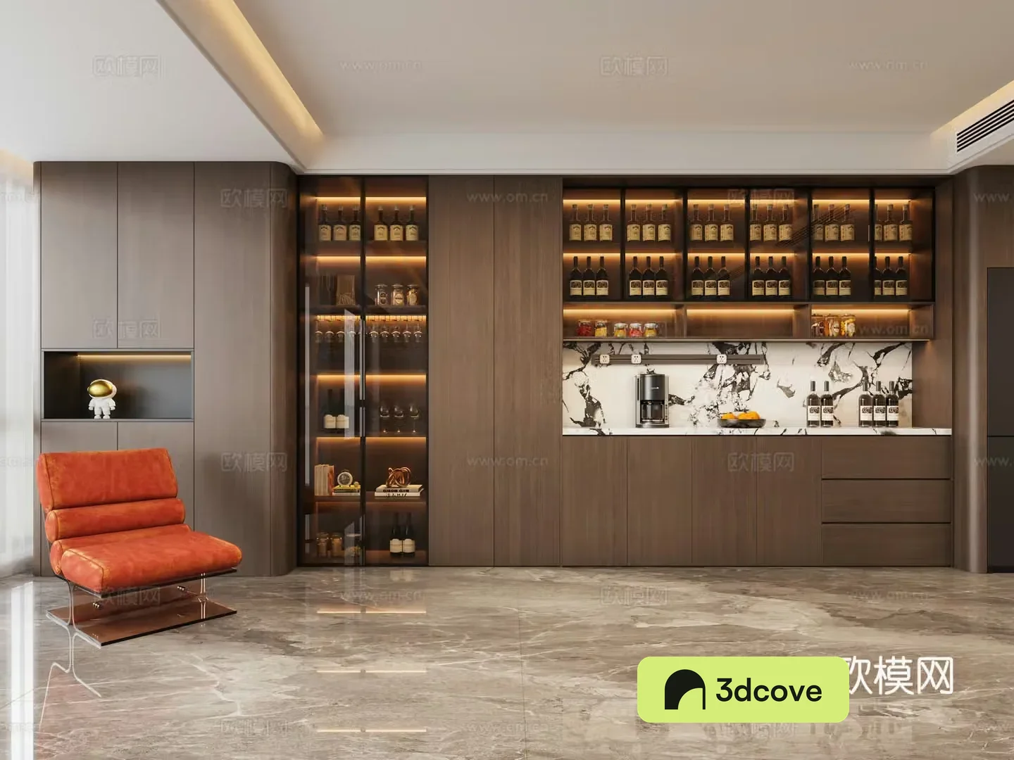 Italian light luxury sideboard