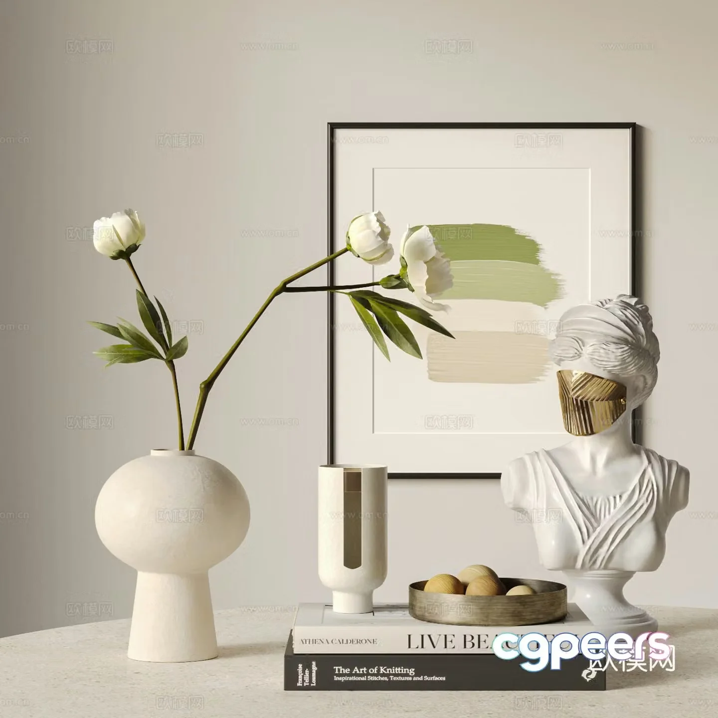 Modern cream style ornament ornament 3d model