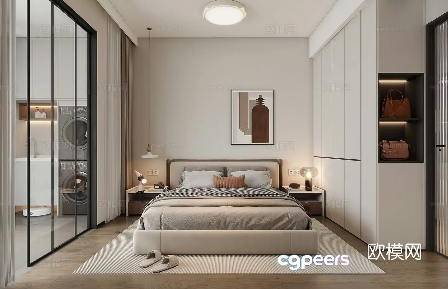 Modern bedroom master bedroom 3d model