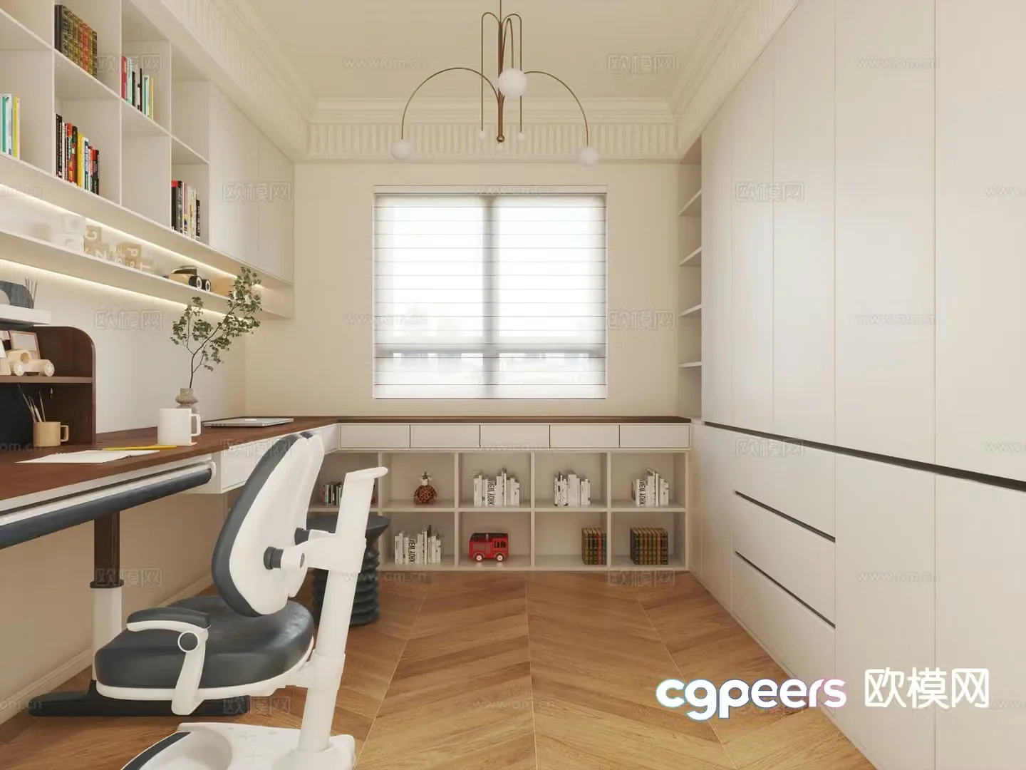 French study cloakroom 3D model