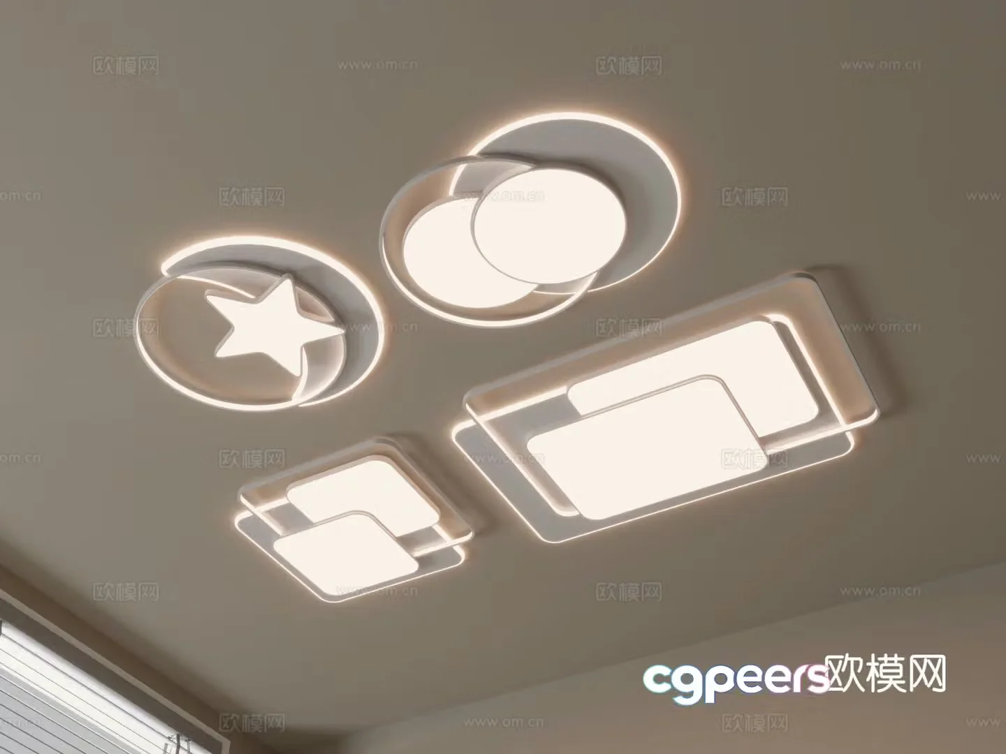 Fashion ceiling lamp bedroom lamp 3d model