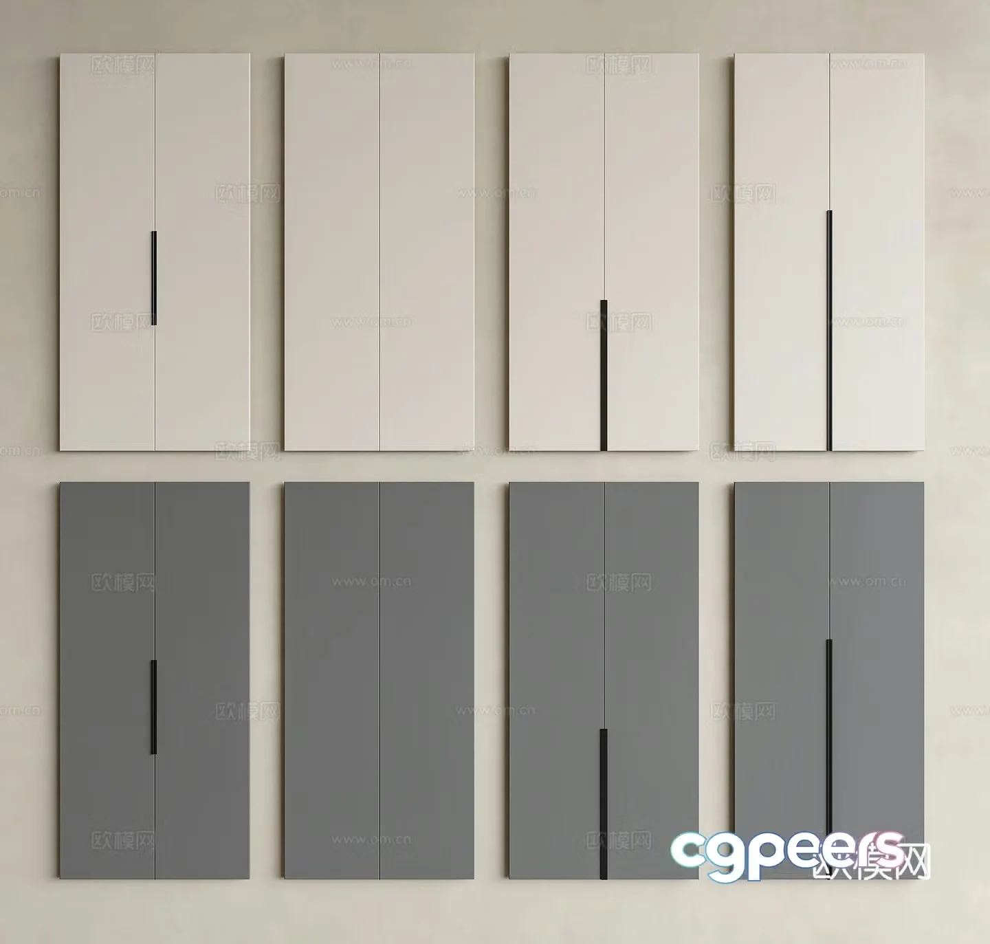 Modern cabinet door wardrobe cabinet door minimalist cabinet door cream fume cabinet door shoe cabinet door wine cabinet door 3D model