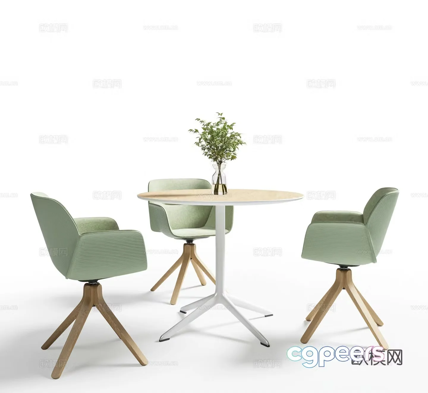 Modern casual table and chairs negotiation table and chairs chairs round table and chairs office desk and chair 3d model