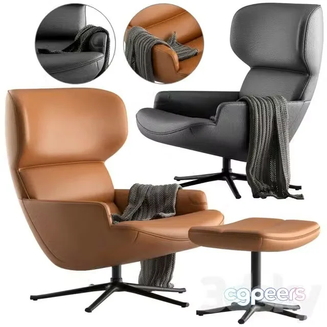 3ds Max Free – Boconcept-Trento chair + Trento footstool