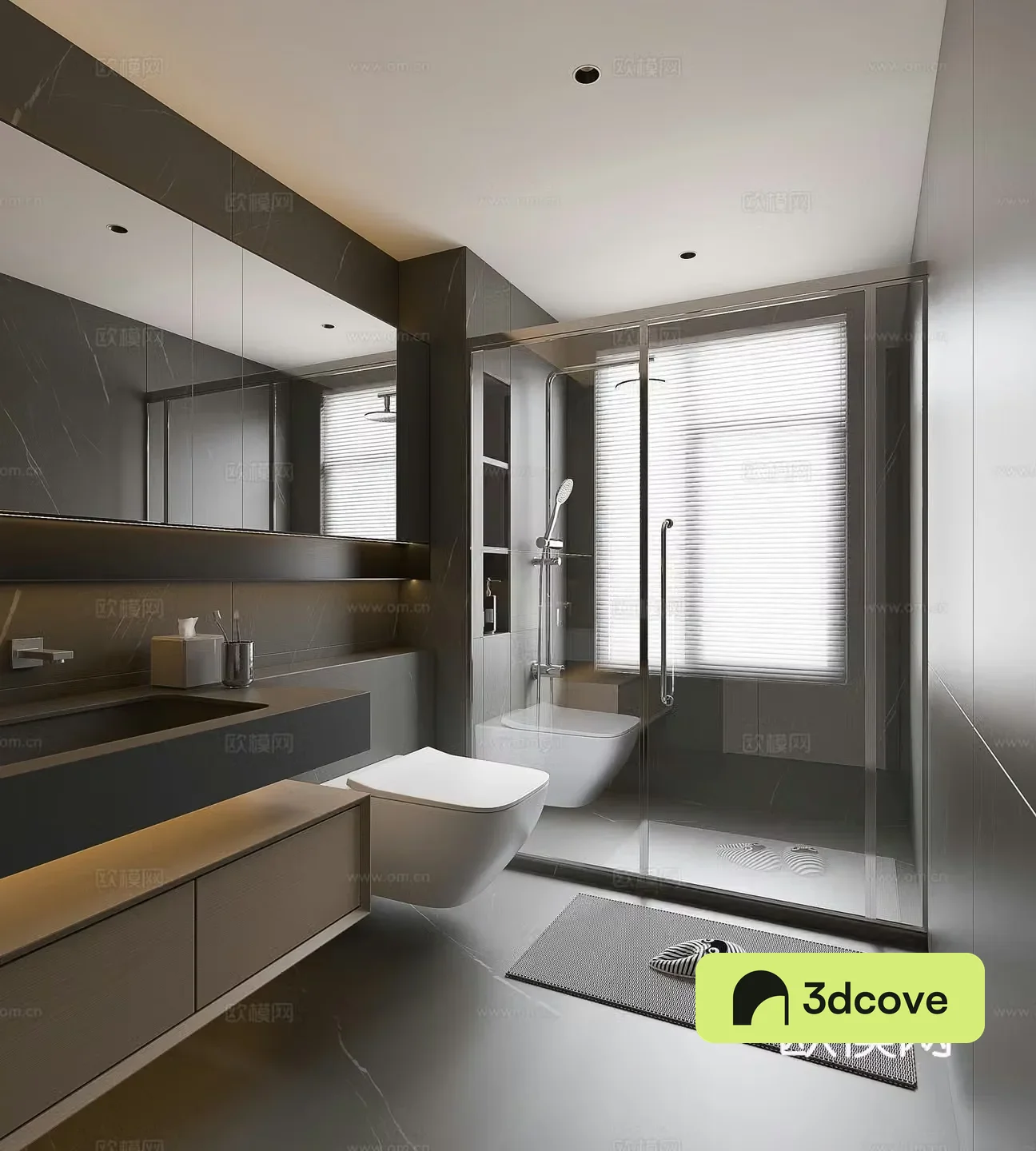 Modern bathroom Minimalist bathroom Italian bathroom Creamy bathroom Toilet Shower