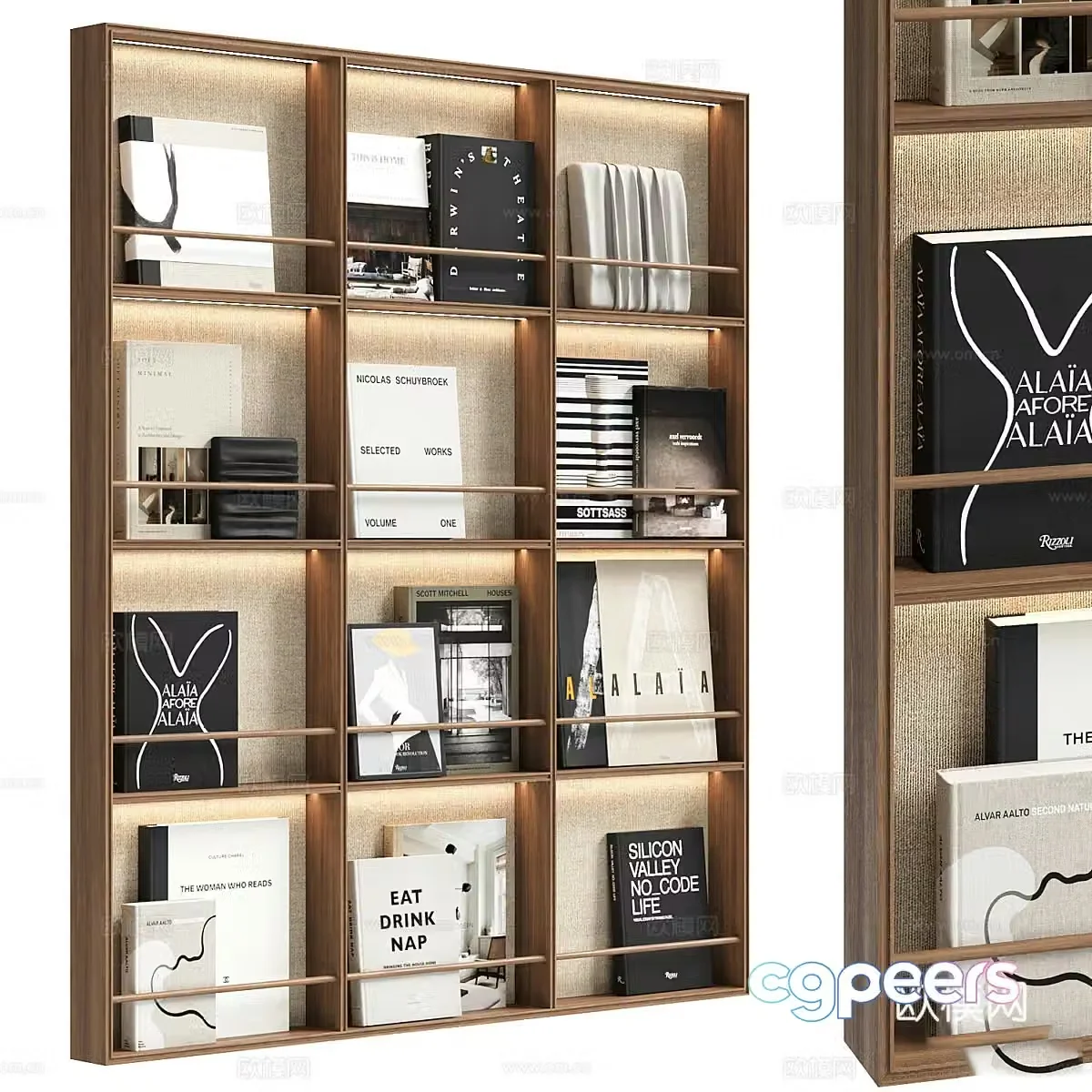 New Chinese style light luxury decorative cabinet bookcase bookcase bookshelves 3D model