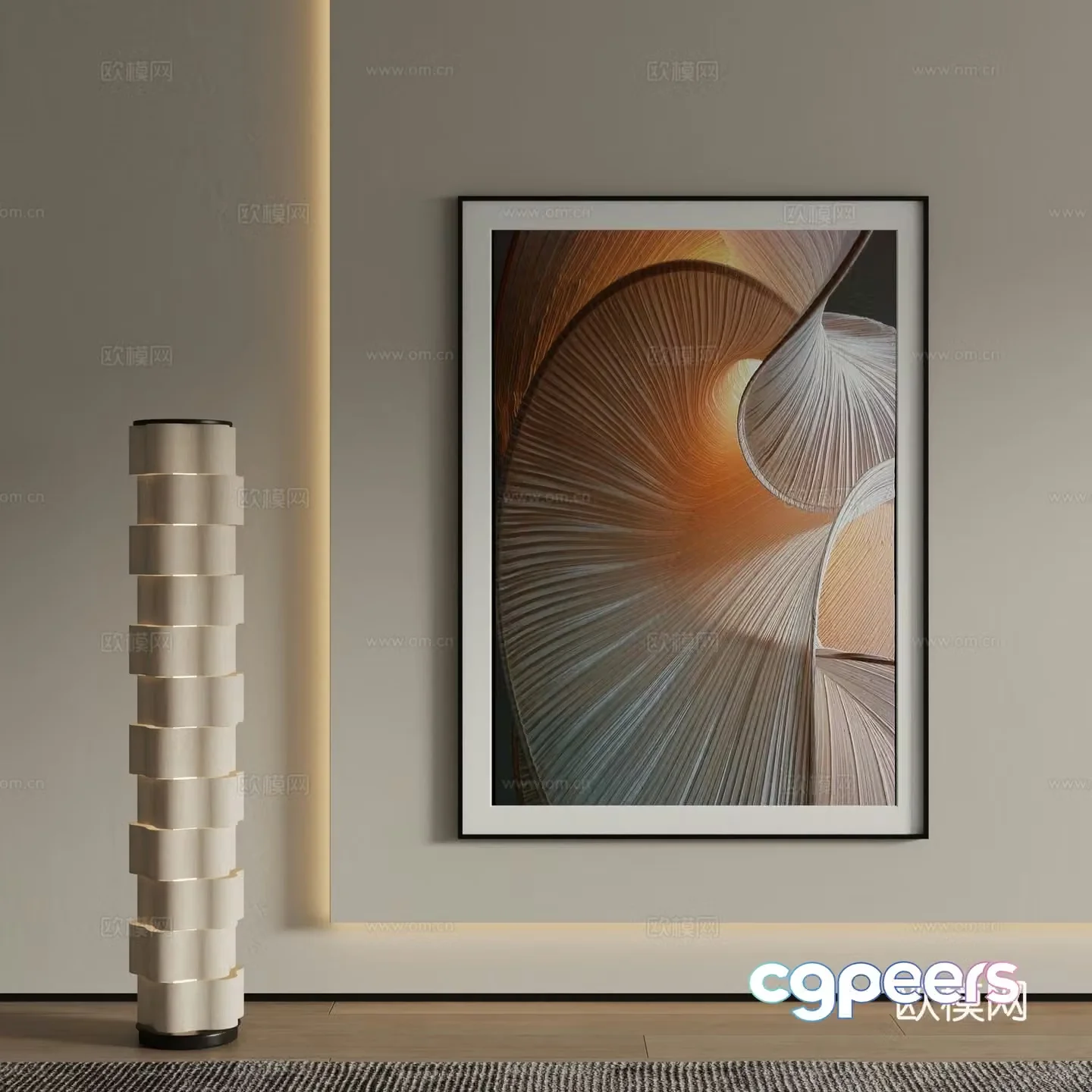 Modern decorative painting Abstract painting 3d model